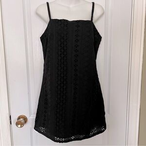 Sanctuary Eyelet Sleeveless Black Mini Dress